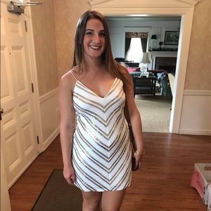 White and gold dress